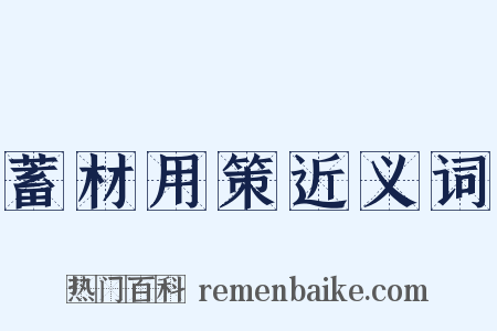 蓄材用策近义词是什么意思的图片